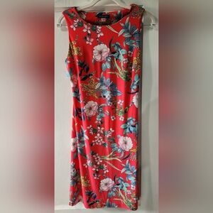 Tommy Hilfiger Red Sleeveless Sheath Midi Dress